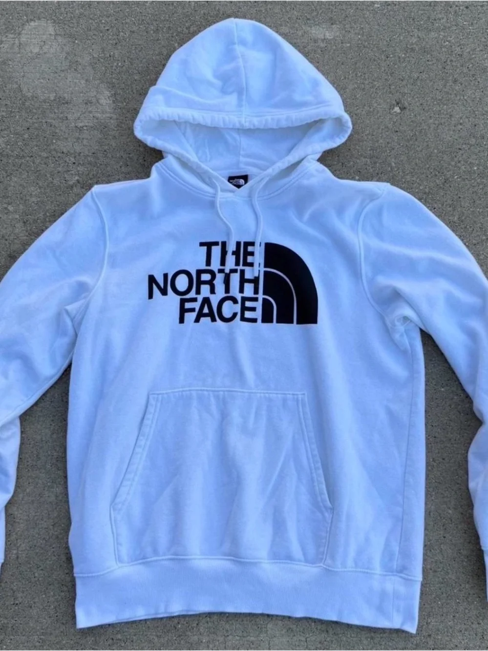 The North Face White Hoodie with Black Logo